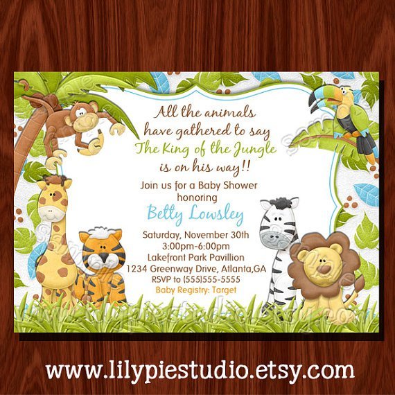 Jungle Baby Shower Invitations Templates Free