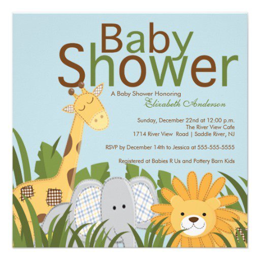 Jungle Safari Baby Shower Invitations