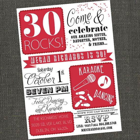 Karaoke Birthday Party Invitations Printable