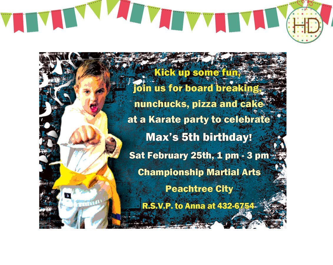 Karate Birthday Invitations