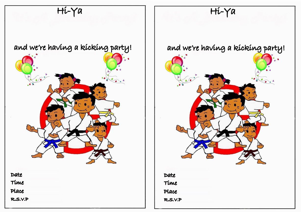 Karate Birthday Invitations Free