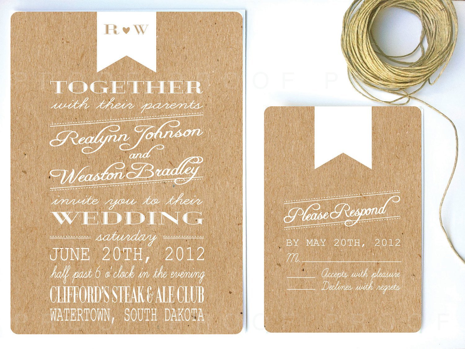 Kraft Paper Invitations