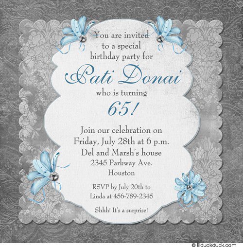 Lady Vintage Birthday Invitations