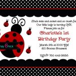 Ladybug First Birthday Invitation Wording