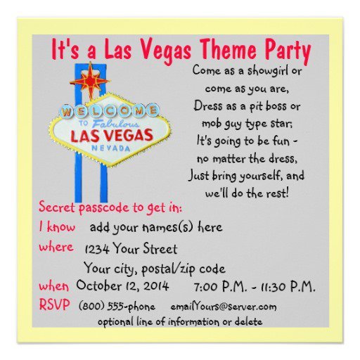 Las Vegas Invitation Template Free