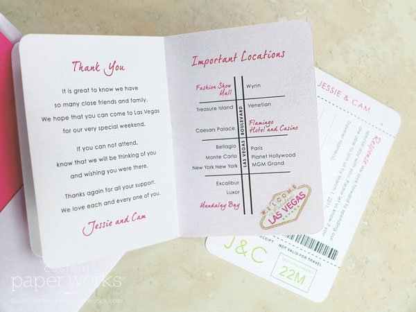 Las Vegas Passport Wedding Invitation