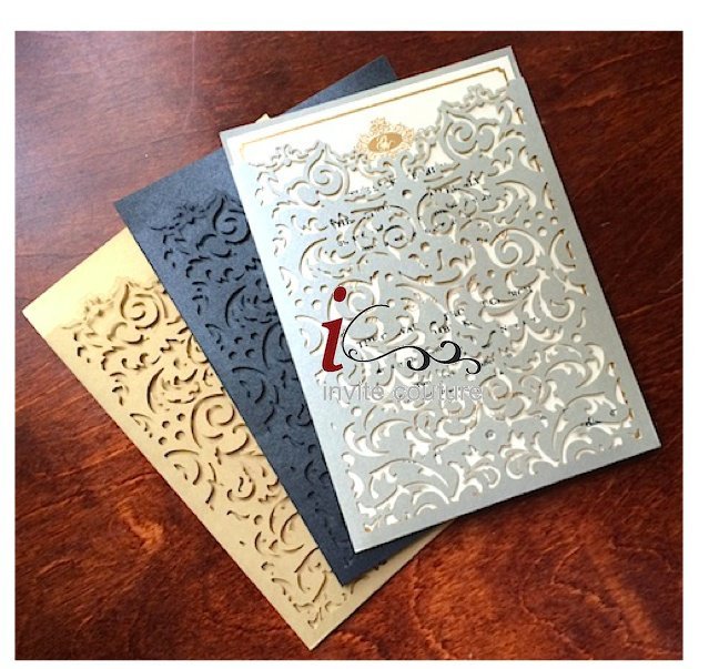 Laser-cut Wedding Invitation Pockets