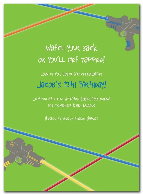 Laser Tag Birthday Invitation Templates