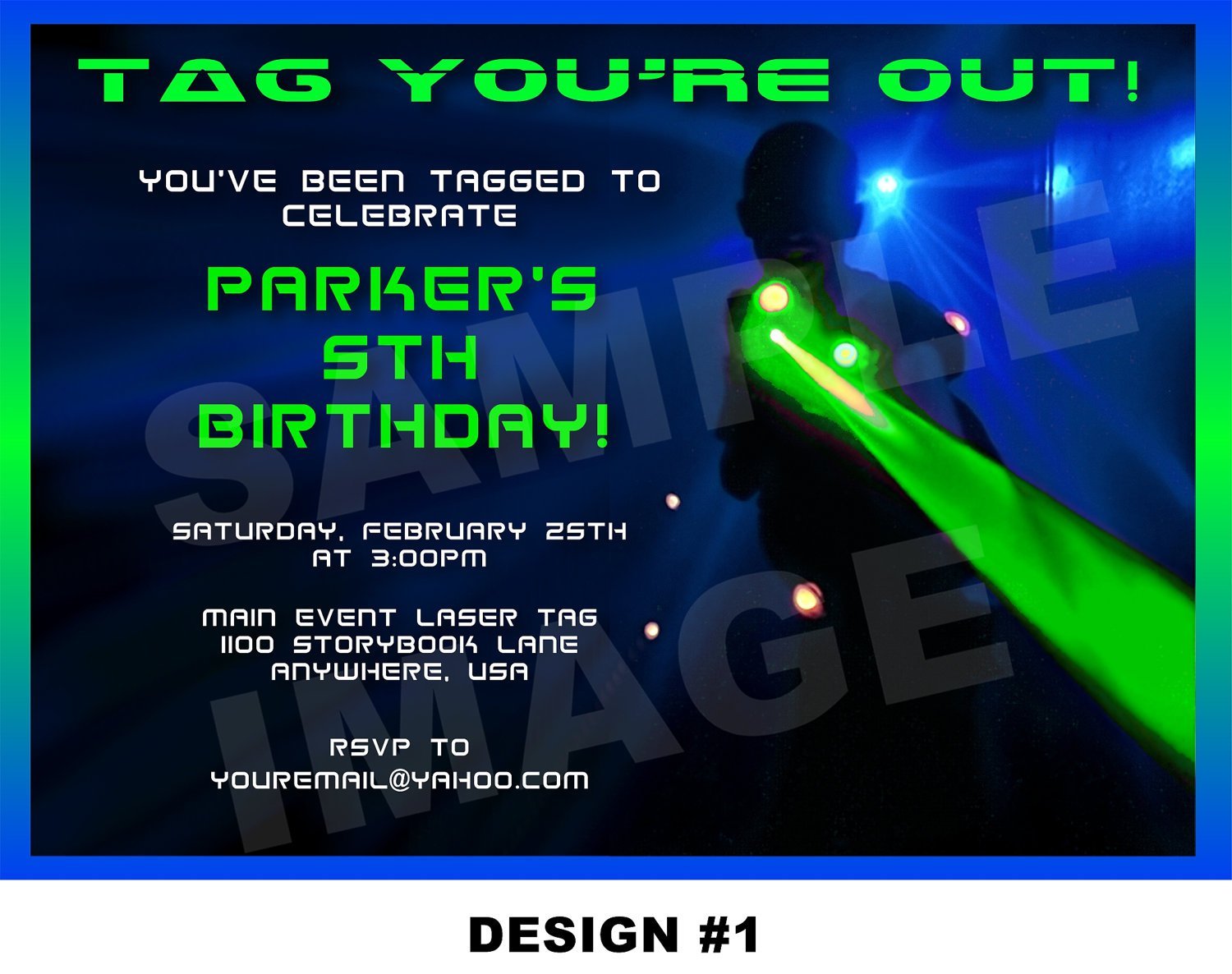 Laser Tag Birthday Invitations