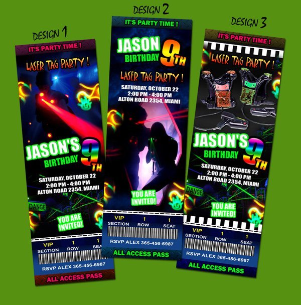 Laser Tag Birthday Party Invitation Wording