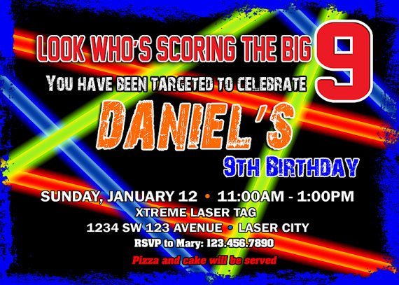Laser Tag Invitations Printable