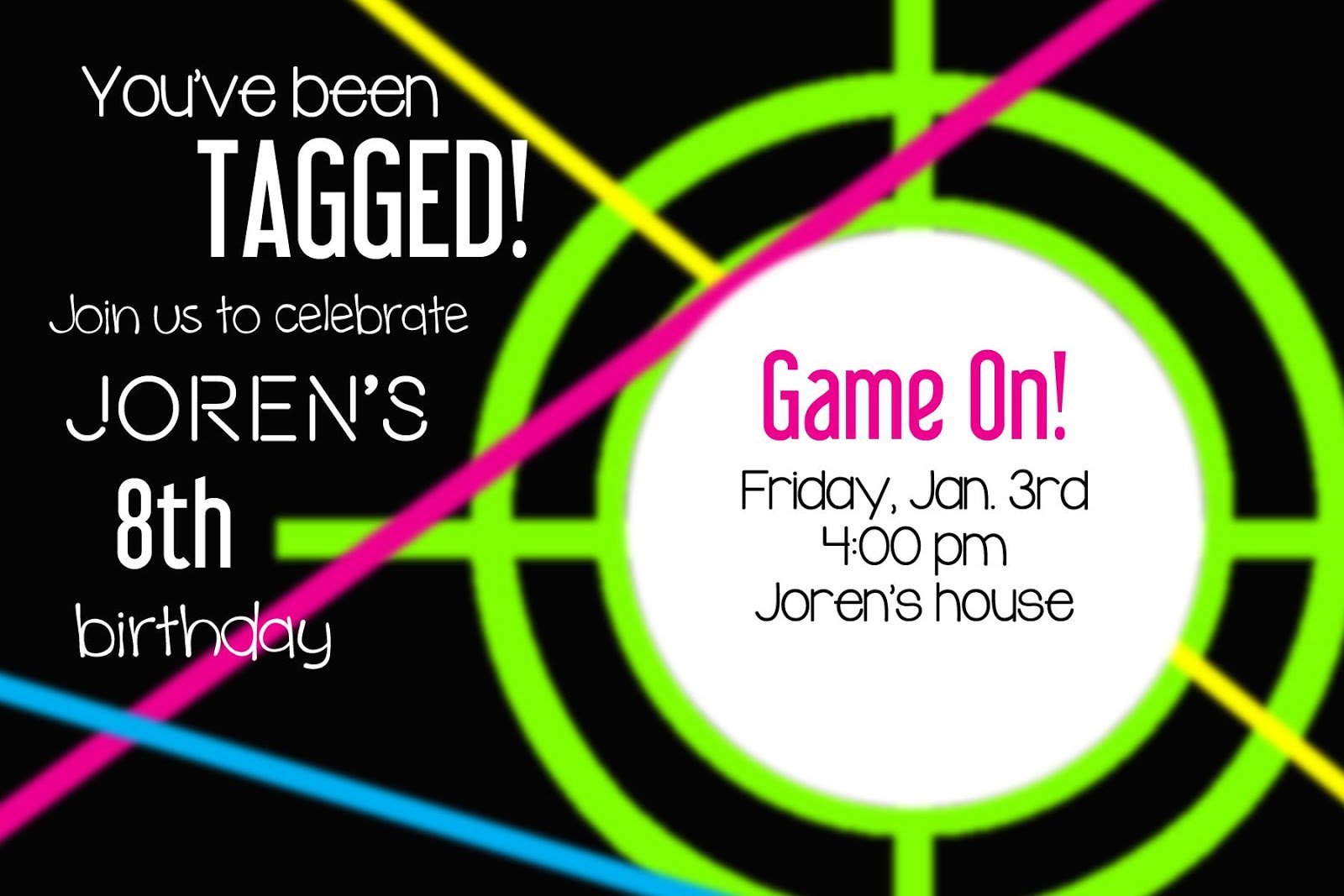 Laser Tag Party Invitation Template Free