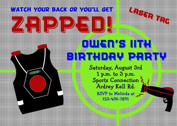 Laser Tag Party Invitation Wording
