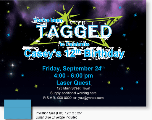 Laser Tag Party Invitation Wording