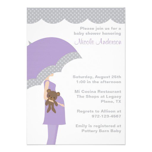 Lavender Baby Shower Invitations