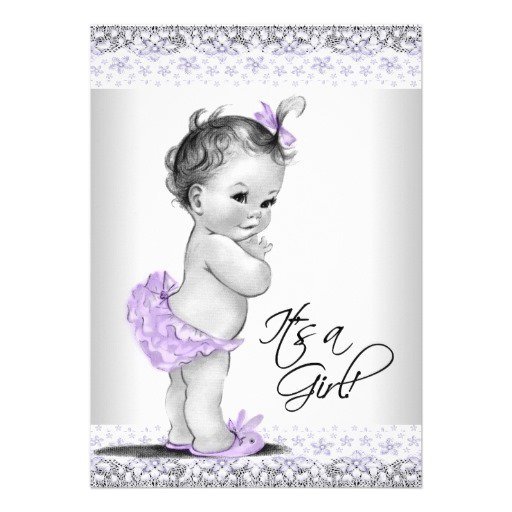 Lavender Butterfly Baby Shower Invitations