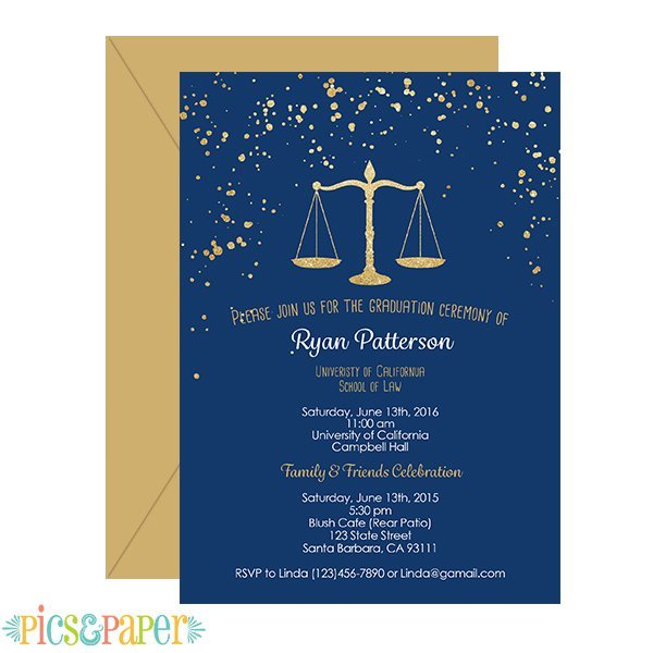 Law School Graduation Invitations Templates
