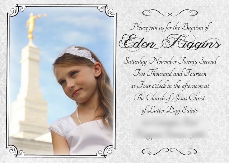 Lds Baptism Announcement Template Free