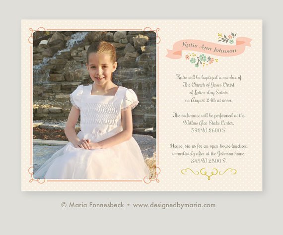 Lds Baptism Invitations