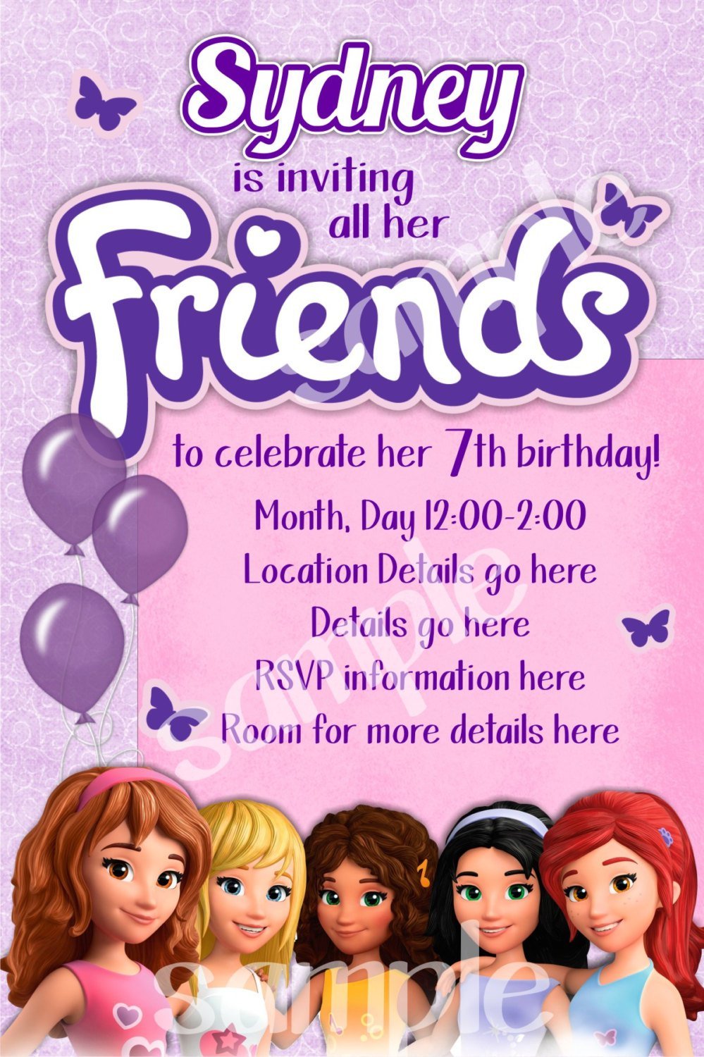 Lego Friends Invitations Free