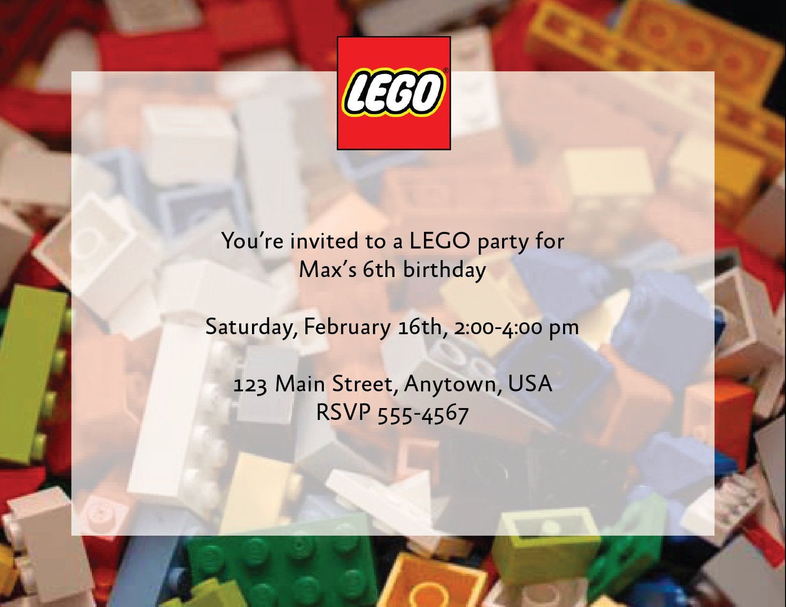 Lego Party Custom Invitations