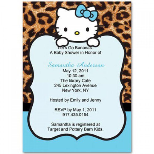 Leopard Hello Kitty Invitations