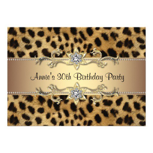 Leopard Print Birthday Party Invitations