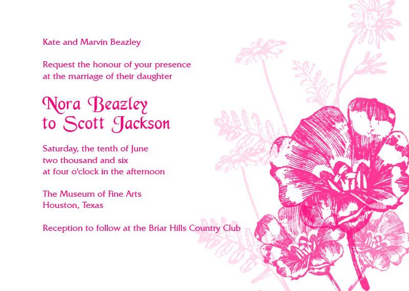 Light Pink Rose Wedding Invitations