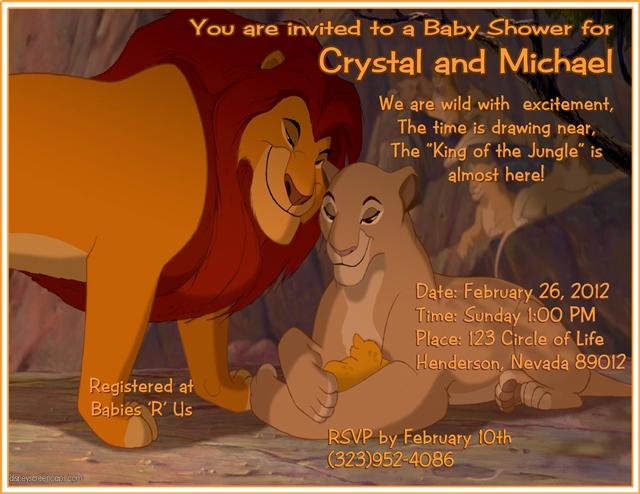 Lion King Shower Invitations Printable