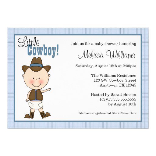 Little Cowboy Baby Shower Invitations