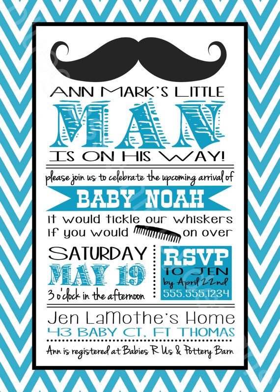 Little Man Baby Shower Invitations