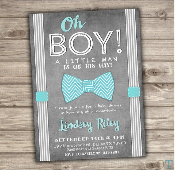 Little Man Baby Shower Invitations Etsy