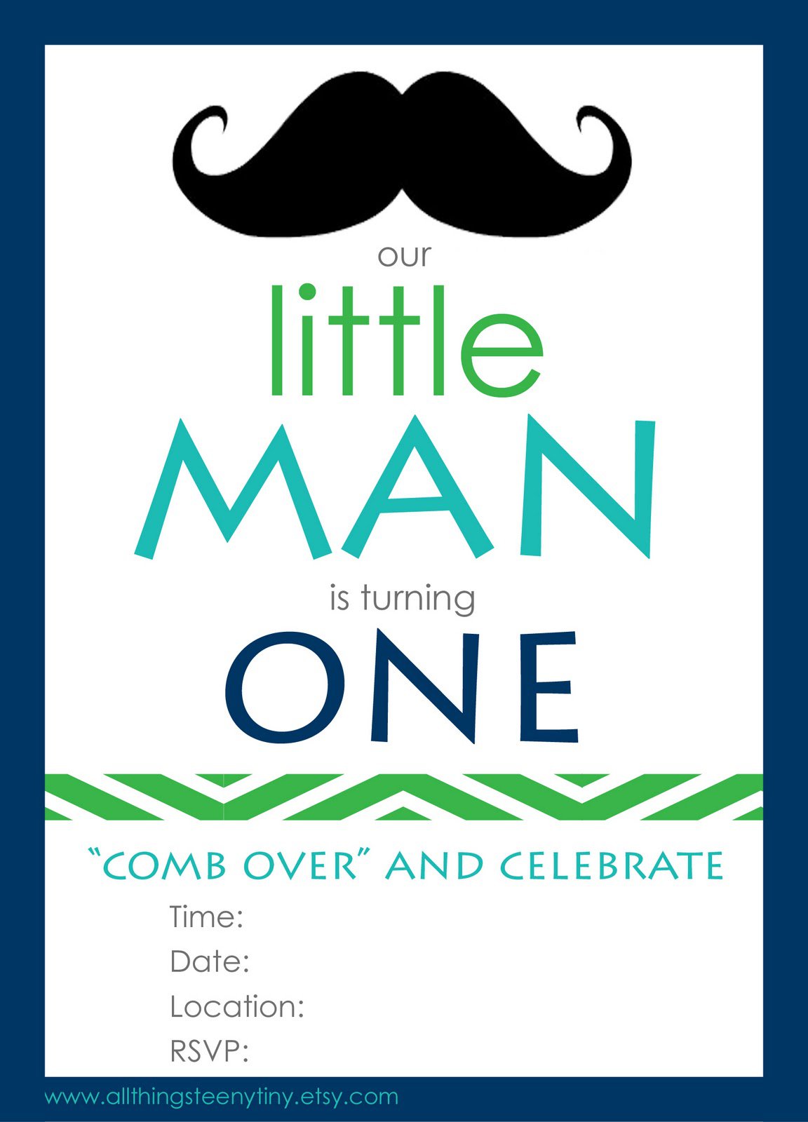 Free Printable Little Man Birthday Invitations