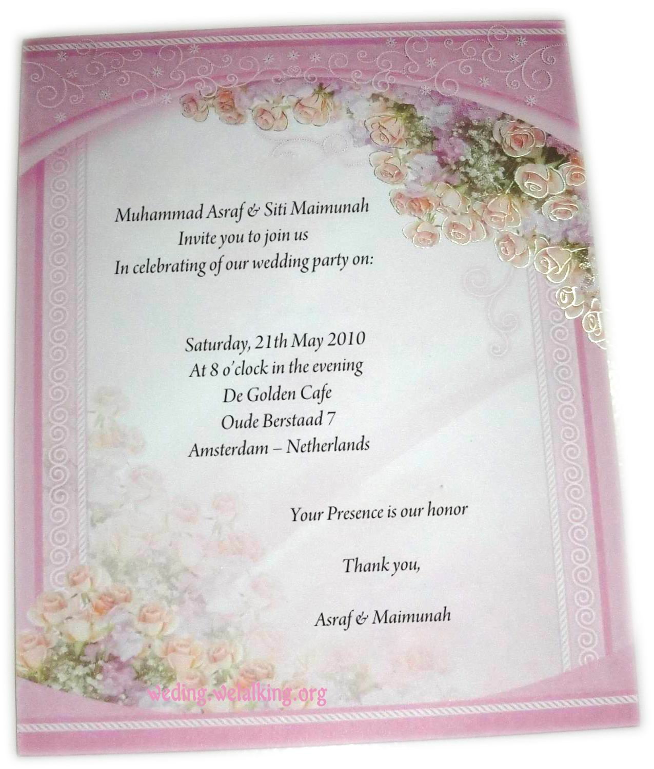 Love Words Wedding Invitation Wording