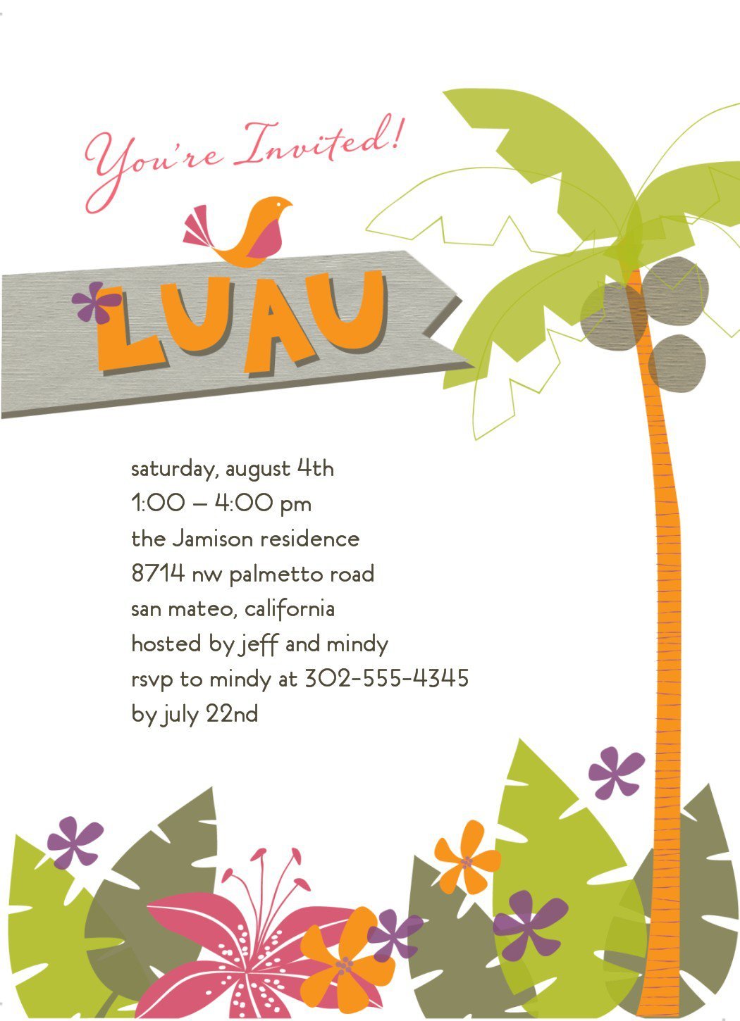 Luau Borders For Invitation