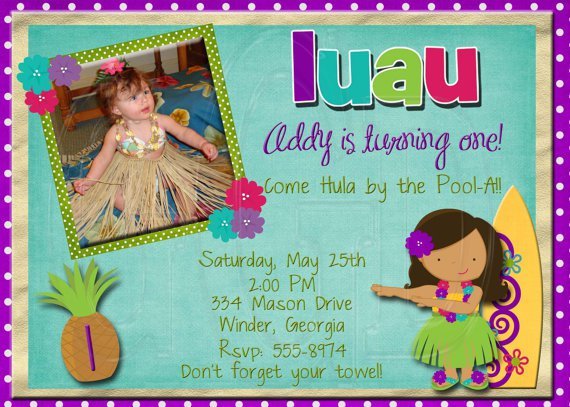 Luau Invitation Red Hair
