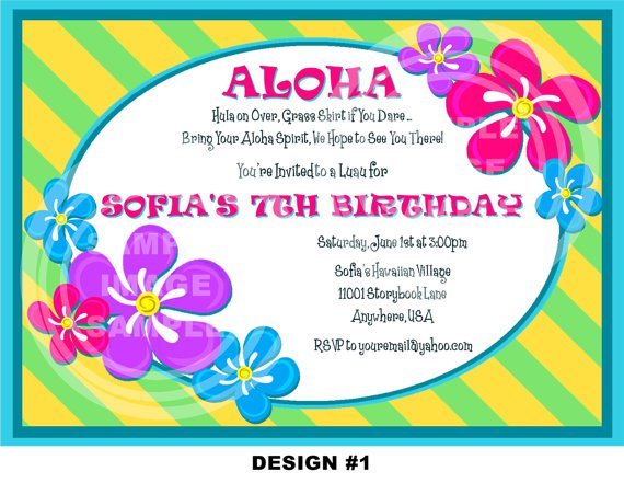 Luau Party Invitations Wording Ideas