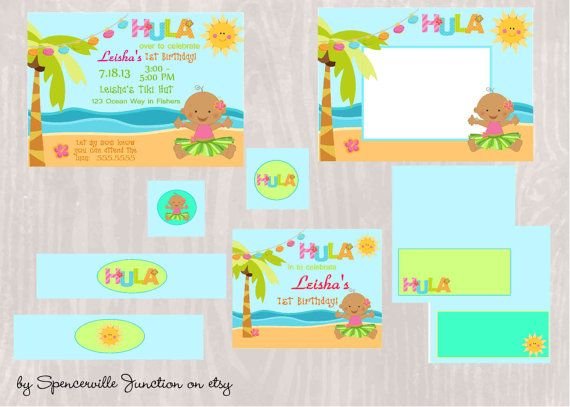 Luau Pool Party Invitation Blank