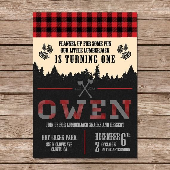 Lumberjack Birthday Party Invitation