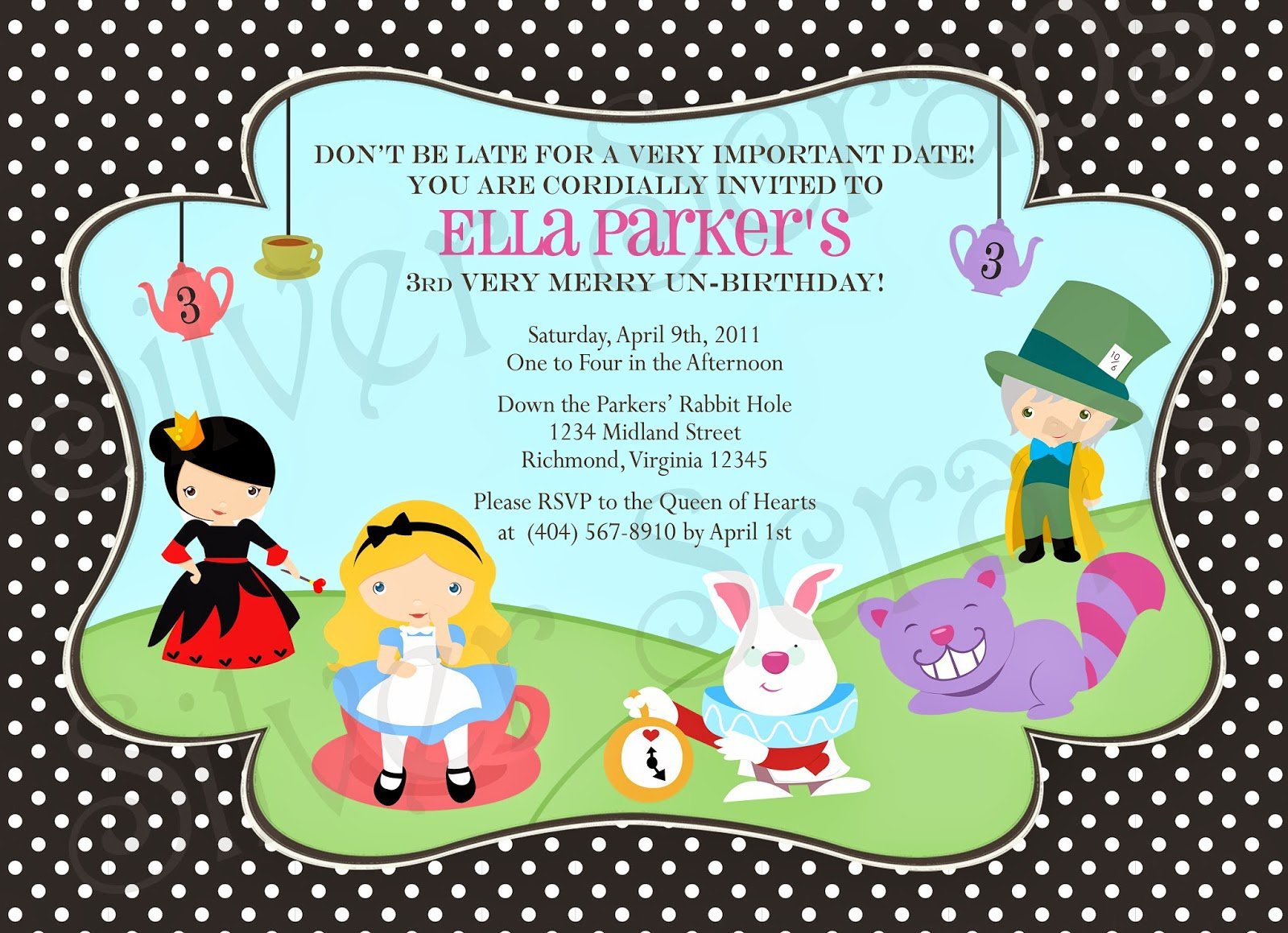 Mad Hatter Baby Shower Invitations