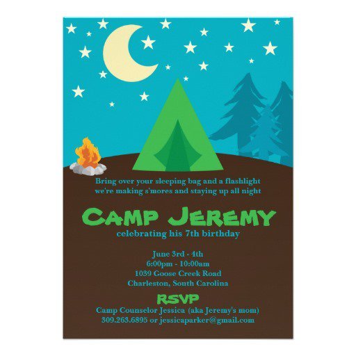 Make Your Own Camping Party Invitations