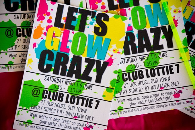 Make Your Own Glow Party Invitations