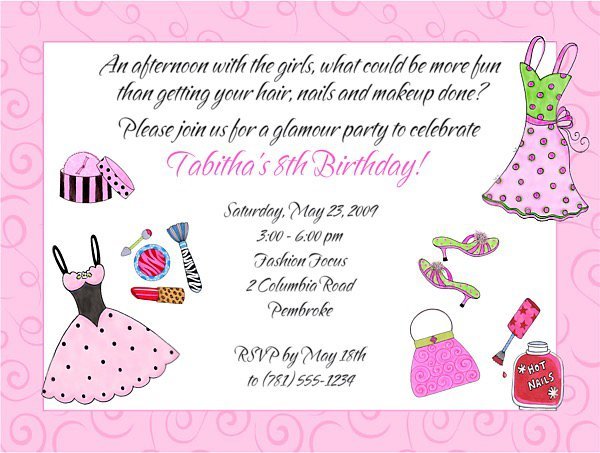 Makeover Birthday Party Invitation Wording