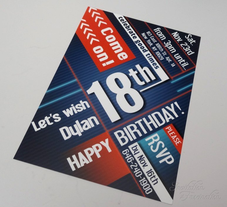 Male 18th Birthday Invitation Ideas