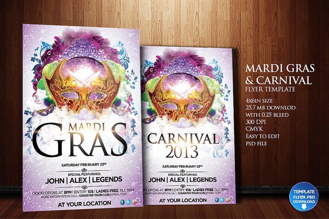 Mardi Gras Border Template Free