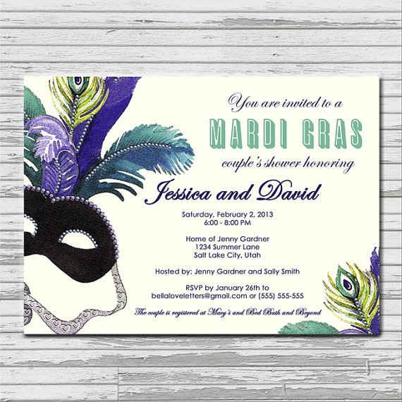 Mardi Gras Masquerade Ball Invitations