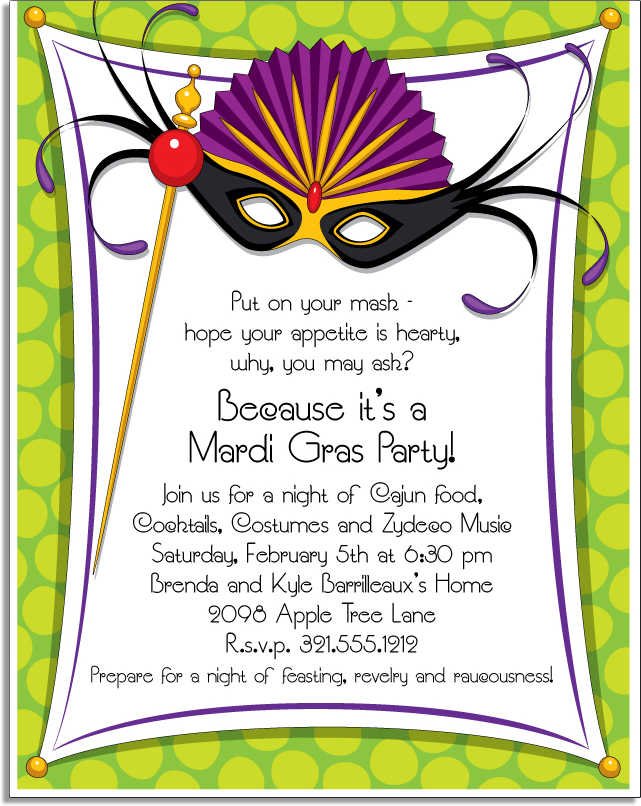 Mardi Gras Party Invitations