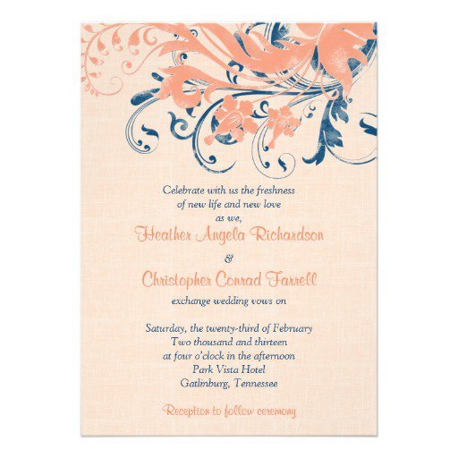 Marine Blue Wedding Invitations