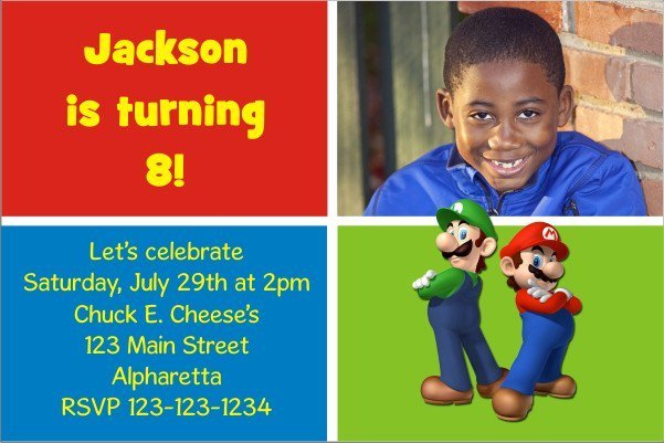 Mario Baby Shower Invitations