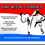 Karate Birthday Party Invitations